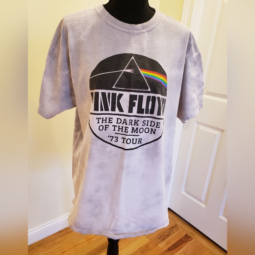 Pink Floyd, T-shirt, greyish/lavender tie dye, size Med, Unisex, pre-owned
